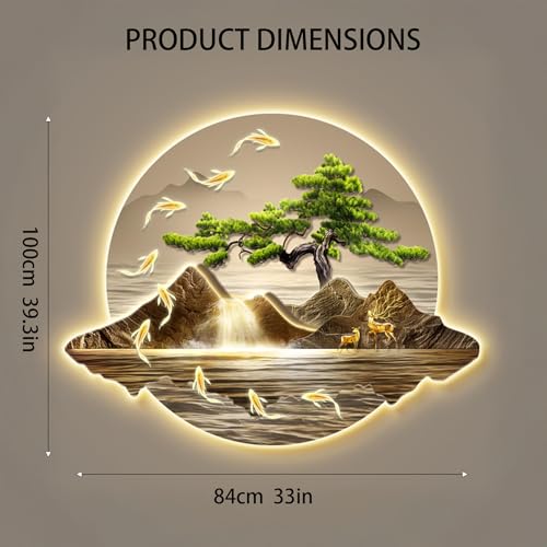 Arte de Pared LED 3D de Paisaje Natural para Decorar Pasillos Modernos y Aulas de Estudio 6