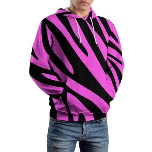 Sweat À Capuche UMENG Rayures Roses Graphiques Pull Manche Longue Mixte
