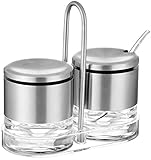 Emsa 504675 Sahne-Zucker-Menage, Edelstahl, Silber, Accenta