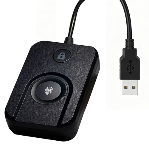 Usb Fingerprint Reader Fingerprint,Computer Fingerprint Key Reader, With Extension Cable(1.5m) Compatible With Windows10/11, Multiple Fingerprints And Multiple Accounts(Max 10), Password Free