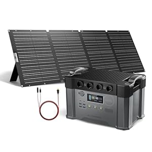ALLPOWERS S2000 Pro Tragbares Powerstation mit 200W Faltbares Solarpanel, 1451Wh 2400W (4000W Überspannung) AKKU Solargenerator Mobiler Stromspeicher Power Station für Notstrom Camping Wohnmobile