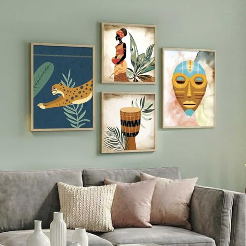 Image of kotart Paintings Modern Art Framed Wall Painting for Living Room Bedroom - Wall Posters /Paintings with Frame - Paintings for Wall Decoration - Set of 4 (Art 6, Small (10x13 or 10x10 inch))