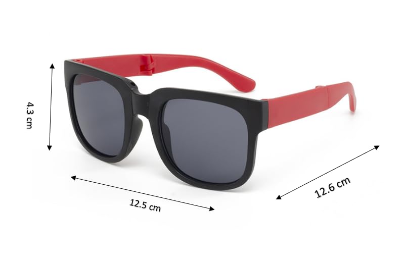 Image of DC DECORIO Foldable Kids Sunglass with Round Case and New Pocket Sunglass for Kids (Pack of 1)