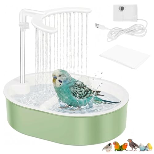HBSFBH Vogeldusche Wellensittich Wellensittich Dusche mit Wasserfall und Zirkulierendem Wasser Doppelte Vogel Dusche Multifunktionaler Vogeldusche für Unzertrennliche Wellensittiche Heimvögel