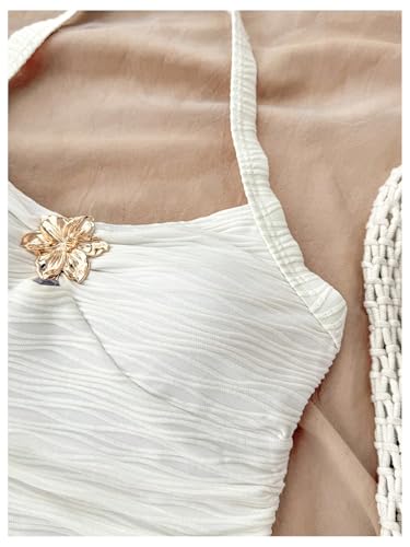 SOLY HUX Girl's One Piece Swimsuit Halter Textured Padded Bathing Suits Vacation Beach Clothes3