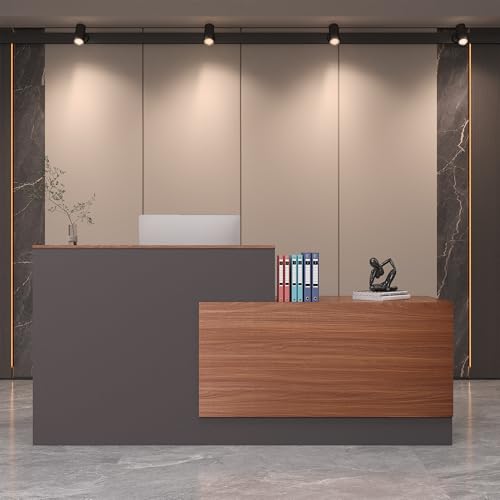 LayBurst L-Shaped Reception Desk with Lockable Drawers