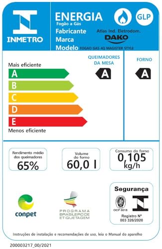 Fogão 4 bocas Dako Magister Style com Mesa de Vidro e Mega Chama – Bivolt