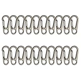 Temlum 3,3 cm Mini Karabiner Set, Aluminium Karabinerhaken, Karabiner Klein Schlüsselanhänger Haken für Camping, Reisen, Wandern (Grau 20 stück)