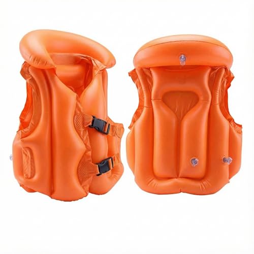 Image of Enorme Swim Vest for Kids | Adjustable Inflatable Floating Jacket | Swimming Aid for Children | Durable PVC Life Vest with Double Buckle & Neck Support | Ideal for Pool & Beach Use - (Pack of - 1)