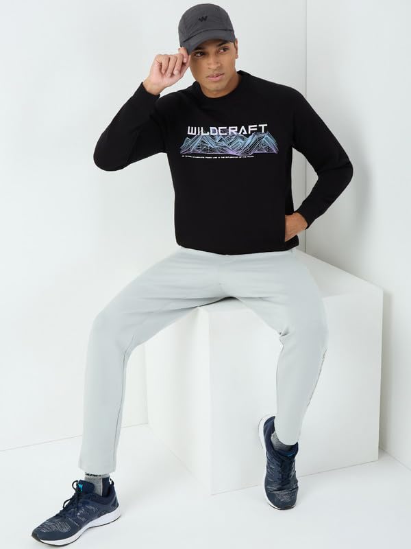 Image of Wildcraft Men Cotton Blend Sweat Shirt | Sweatshirt for Mens | Regular Fit |