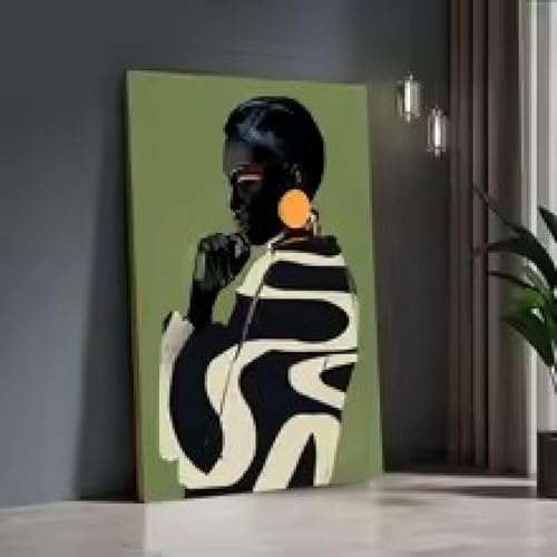 Peinture décorative portrait fille pour rompre la monotonie des murs blancs