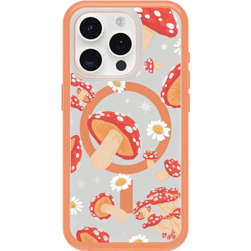 OtterBox iPhone 15 Pro (Only) Symmetry Series Clear Case - Fungi (Orange), Snaps to MagSafe, Ultra-Sleek, Raised Edges Protect Camera & Screen - image 1