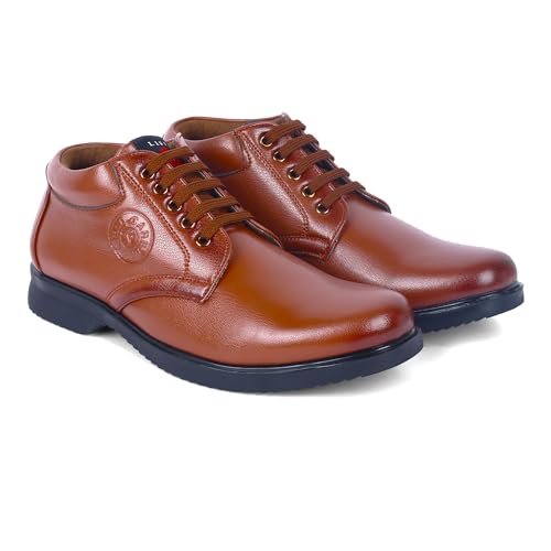 Image of FIELD CARE Men's Fashion Lace-Up Mid Top Formal Dress Shoes - Stylish Office, Business Footwear with Comfortable Cushioned Sole