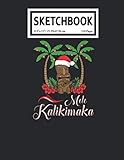Sketchbook: Tiki Mele Kalikimaka Christmas Hawaii Ukulele 110 Blank Pages with Size 8.5x11 for...