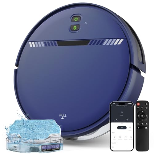 XIEBro Life Robot Vacuum and Mop Combo, Robotic Vacuum Cleaner 2 in 1 with WiFi/App/Voice, Schedule, Water Tank and Dustbin, Self-Charging, Slim, Ideal for Hard Floor, Pet Hair, Carpet