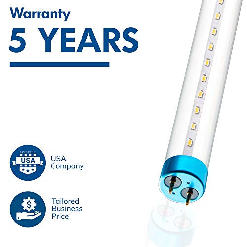 Hyperikon T8 T10 T12 LED Tube Light 4 Foot, 18W=40W, Dual & Single End Powered, Works with or Without Ballast, Clear Lens, UL, DLC, Crystal White, 6 Pack