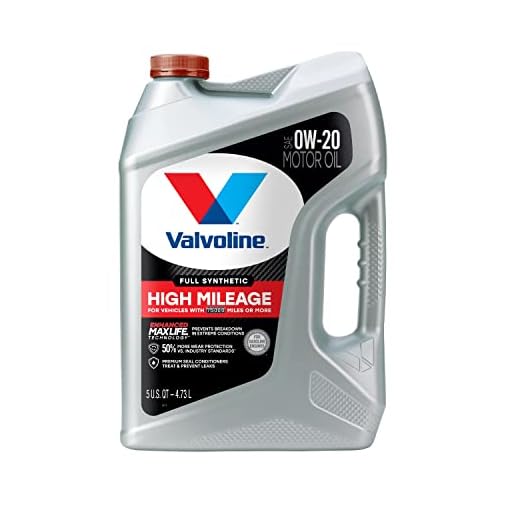 Valvoline - 852399 Full Synthetic High Mileage with MaxLife Technology SAE 0W-20 Motor Oil 5 QT