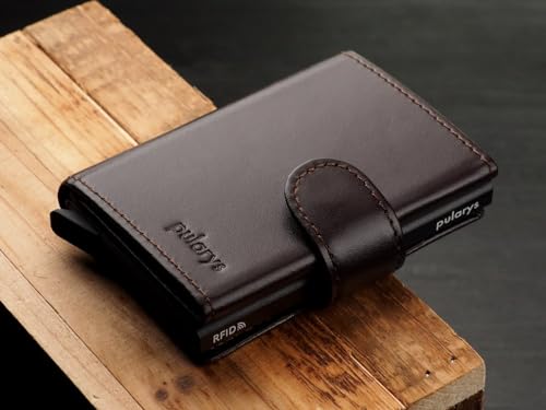 PULARYS SOLO Mini Wallet - Credit Card Holder - Made of Italian Leather - RFID blocking - Up to 9 Card Slots - Front Pocket Wallet - For Men and Women - Classic2
