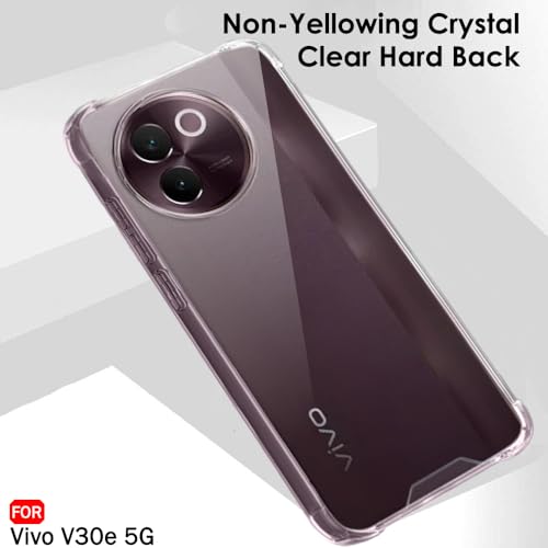 Image of TheGiftKart Crystal Clear Back Cover Case for Vivo V30e 5G | 360 Degree Protection | Shock Proof Design | Transparent Back Cover Case for Vivo V30e 5G (PC & TPU, Transparent Bumper)