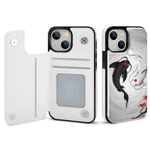 適用 iPhone13Pro用ケース 手帳型 花柄 鯉 和柄 和風 スマホケース カード収納 スタンド機能 アイフォン13Proケース 耐衝撃 PUレザー カバー 財布型 Case