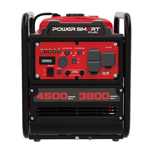 Image of PowerSmart 4500W Portable Generator with CO Alarm, Inverter Technology, Gas Generator for Home Use, Emergency, Camping, EPA Compliant, Parallel Ready