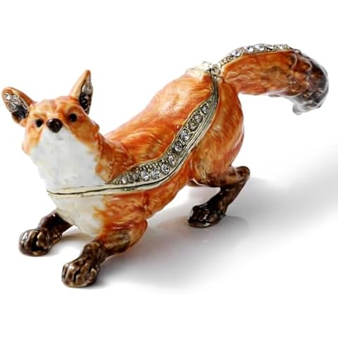 NIODAY Hand Painted Fox Trinket Box Cover