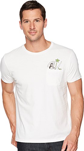 Lucky Brand Men's Cocktail Girl Pocket Graphic TEE, Bright White, XL