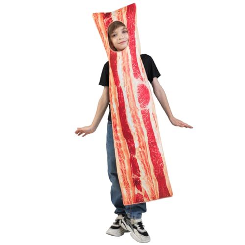 PGOND Breakfast Duo Halloween Costume Set, Fried Egg and Bacon Strip, (bacon)