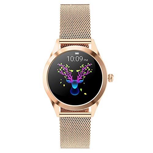 WUYANSE - Reloj de pulsera inteligente con correa de acero KW10 para mujer