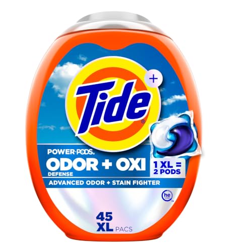 Image of Tide Odor Defense + Oxi Laundry Detergent Pacs, Original Scent, 45 Count, Advanced Odor + Stain Fighter
