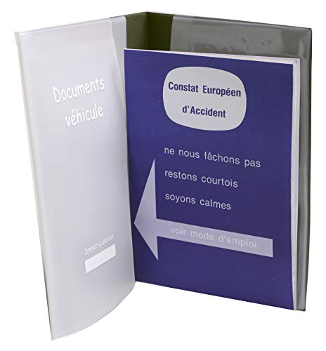 Auxence Porte Documents de Véhicule (Étui de Rangement Carnet d'Entretien, Carnet Constructeur, Constat Européen d'Accident)