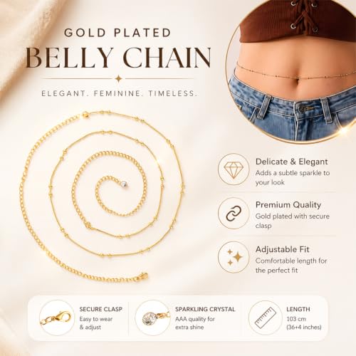 Image of VAMA Adjustable Golden Beads Chain Waist Hip Belly Chains Kamarband Body Kamar karddhani Kamar bandh Saree Vaddanam for Girls & Women