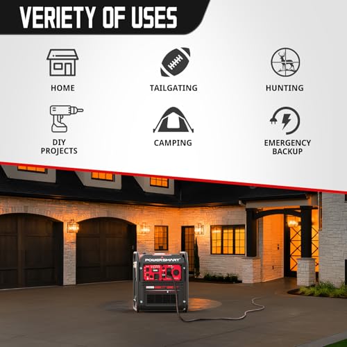 PowerSmart 4450W Open Frame Portable Inverter Generator, Gas Powered, CO-Sensor, Parallel Capable, Lightweight & Quiet for Home Backup Emergency Use, Camping EPA Compliant - Image 5