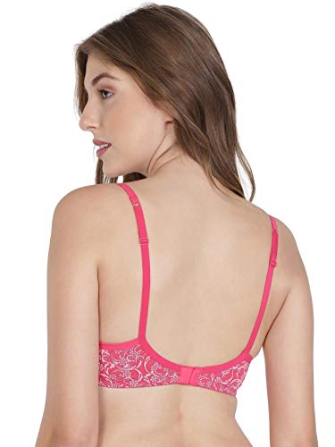 Image of Jockey 1723 Women Wirefree Padded Super Combed Cotton Elastane Stretch Medium Coverage T-Shirt Bra with Lace Styling