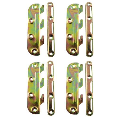 LQ Industrial 4PCS Heavy Duty Wooden Bed Rail Accessory Rust Resistant Hardware Bed Rail Bracket Suitable for Bed Frame Bed Rail Headboard and Footboard Repair