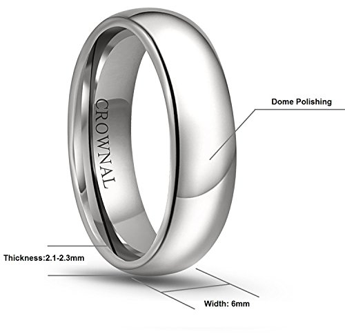 CROWNAL NA 6 mm anneau ultra résistant aux rayures avec finition brossée
