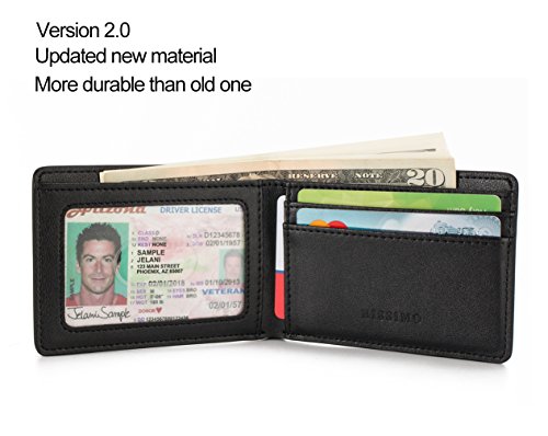 Mens Slim Front Pocket Wallet Id Window Card Case With Rfid Blocking - Black #TOP2