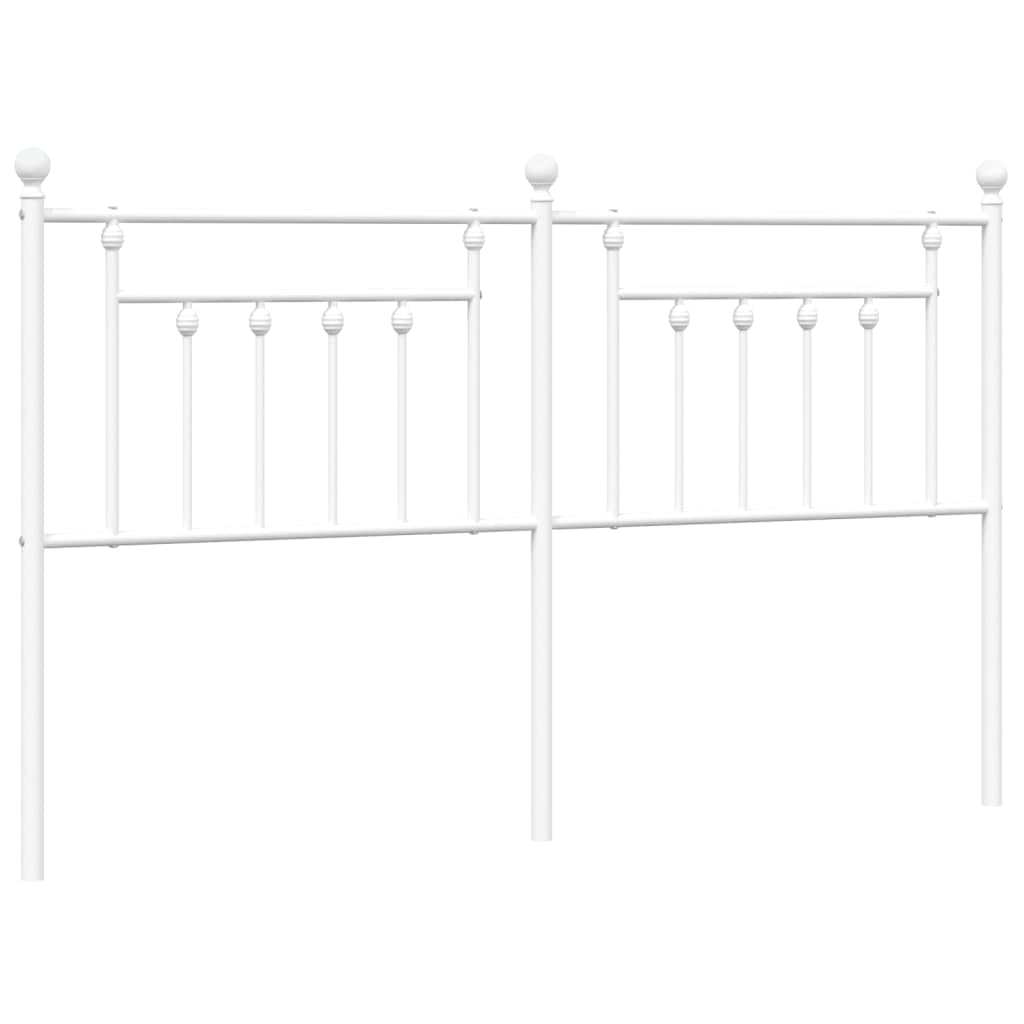 vidaXL Metal Replace Headboard, Bed Header for Bedroom Living Room, Bed Headboard with Metal Legs, White Headboard for Single Bed, White 160 cm