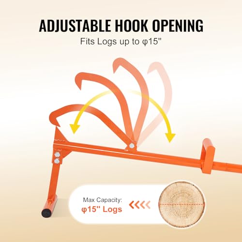 Happybuy Timberjack, 46.5 in, 4 in 1 Heavy Duty Steel Log Lifter, Multifunctional Log Roller Adjustable Cant Hook, Logging Tools Log Jack, Forestry Multitool for Rolling Cutting Lifting Logs - Thumbnail 3