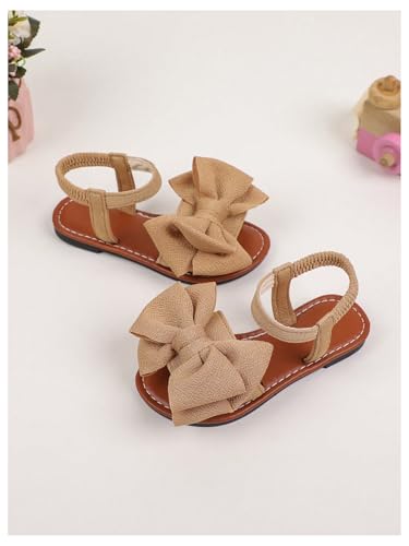 Image of GORGLITTER Girl's Sandals Dressy Bow Ankle Strap Sandal Open Toe Slides Flats Summer Cute Vacation Sandals