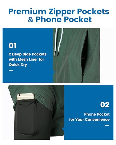 Image of maamgic 2 in 1 Mens Swim Trunks 7 Inch Swim Shorts Swim Suits Board Shorts