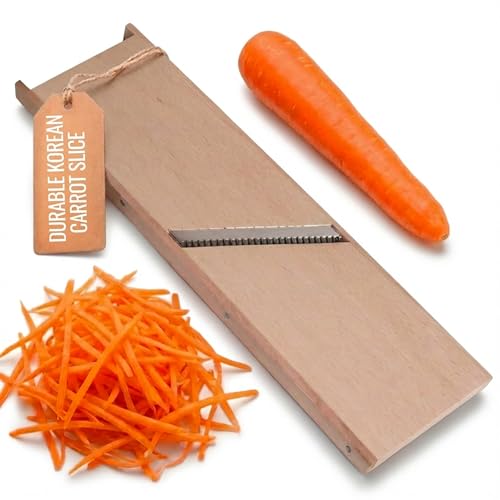 Small Wooden Stainless Steel Slicer Grater -2.56 x 10.63 Inches - Cutter Shredder For Korean Carrot Russian Salad by SHSH trade group