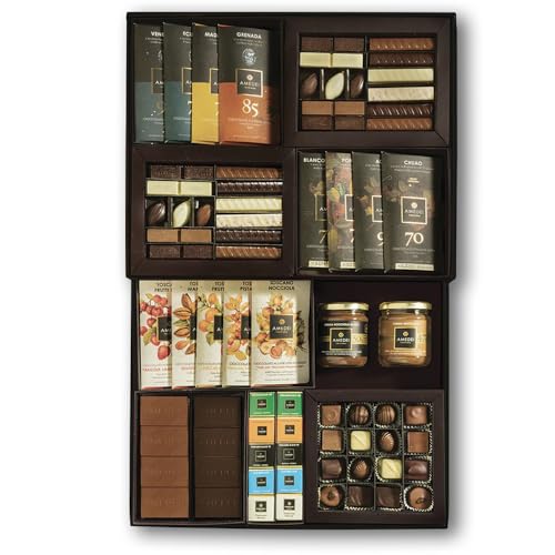 Caja de regalo Surtido de Chocolate - Maravilla Amedei - Napolitans - Tabletas - Snacks - Praliné - Cremas - Chocolate de Lujo - Toscana