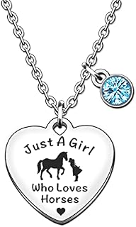 TTOVEN Horse Gifts for Girls Horse Necklace Just A Girl Who Loves Horses