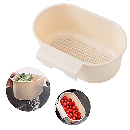 Tchrules A239 Kitchen Sink Drain Strainer Basket Compost Corner Sink Swan Strainer Basket Hanging Sink Corner Colander Triangle Multifunction Kitchen Sink Food Catcher Basket Waste Filter Wash Fruit cover