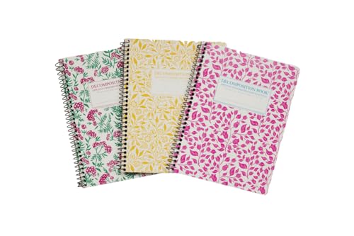 Decomposition 3-Pack Floral Harmony Spiral Notebooks