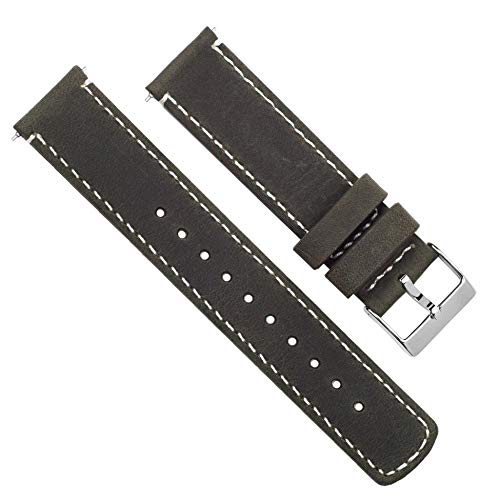 Image of BARTON WATCH BANDS - Top Grain Leather Watch Bands Compatible with Apple Watch Models - 1, 2, 3, 4, 5, 6, 7, 8, 9, 10, SE, Ultra & Ultra 2