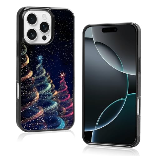 Coque iPhone 16 Pro motif sapin de Noël coloré aux finitions soignées et élégantes