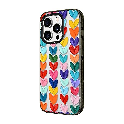 Coque iPhone 14 Pro Max CASETiFY Impact Noire Brillant à Cœurs - 4