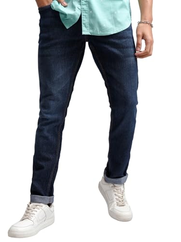 Image of Highlander Mens Tapered Fit Denim Jeans for Man| Regular Length|Mid-Rise|Stretchable Fabric for Comfort fit| Jeans for Man | Men Jeans